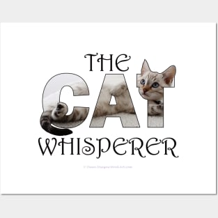 The Cat Whisperer - silver tabby oil painting word art Posters and Art